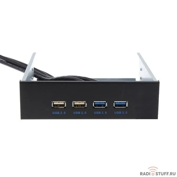 Exegate EX269460RUS Фронтальная панель U5H-614,  5.25", 2х USB + 2х USB 3.0, черная