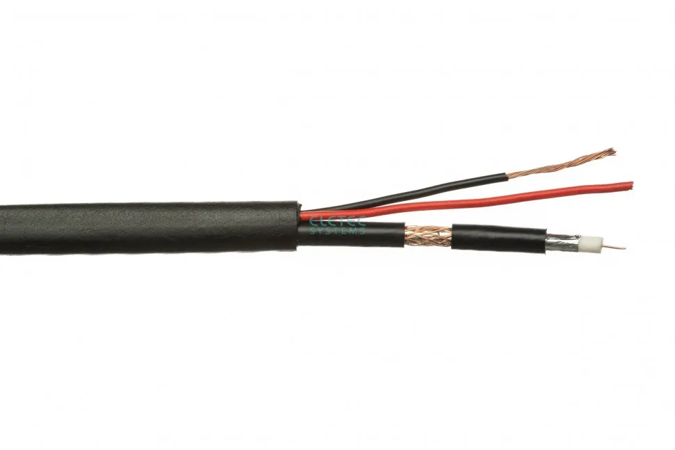 Кабель комбинированный RG59 CU+2x0.75 мм2 75 Ом outdoor, 200 м