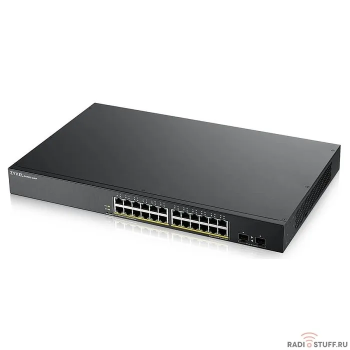 Zyxel GS190024HPV2-EU0101F Smart L2 PoE + switch rack 19 ", 24xGE PoE +, 2xSFP, PoE budget 170 Вт