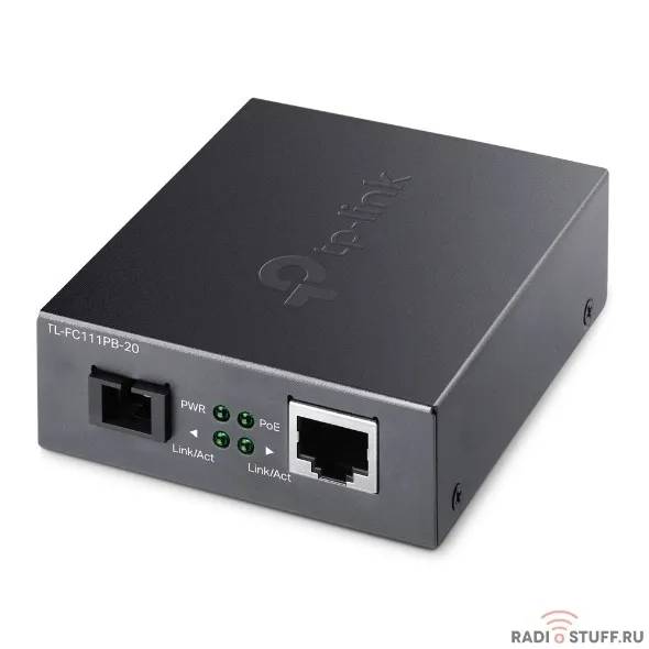 TP-Link TL-FC111PB-20 WDM медиаконвертер 10/100 Мбит/с с 1 PoE портом 