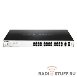 D-Link DGS-1100-26MPP/B1A/C1A Настраиваемый коммутатор EasySmart с 24 портами 10/100/1000Base-T и 2 комбо-портами 1000Base-T/SFP (порты 1 – 24 с поддержкой PoE 802.3af/802.3at (30 Вт)
