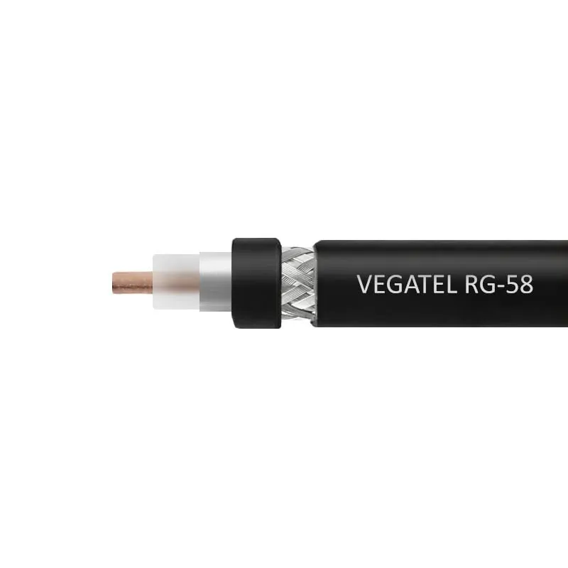 Кабель VEGATEL RG-58 A/U (ГОСТ, черный) бухта 500м