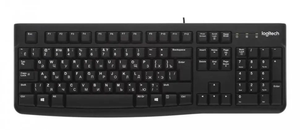 Клавиатура USB K120 ANSI EN/RU BLACK 920-002583 LOGITECH
