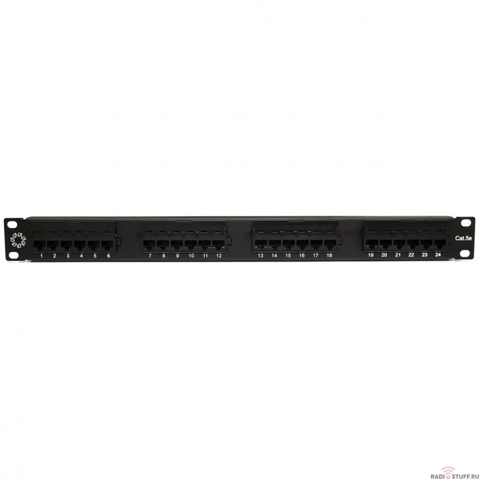 Патч-панель, UTP, 19", 1U, cat.5e, 24 порта, Dual Type, 5bites 