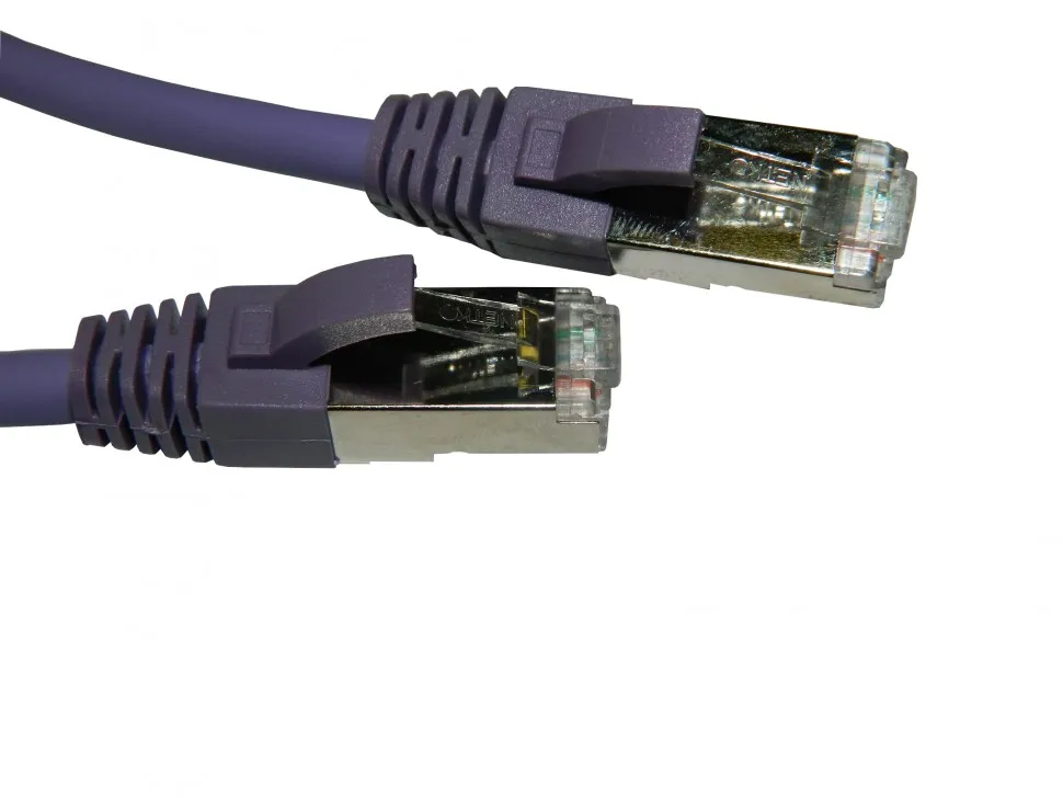 Патч-корд FTP4 cat.6a, 5.0м, литой коннектор, фиолетовый, LSZH, Netko CKC
