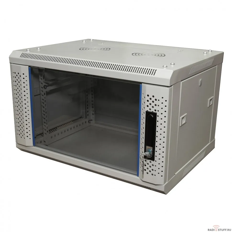 Шкаф телекоммуникационный, 9U, (600x450мм), серый, 5bites