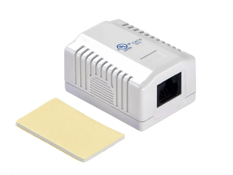Розетка компьютерная внешняя на плате 1xRJ45, неэкран, cat.6, 110/Krone тип (Dual IDC) белая, NETKO Expert CKC
