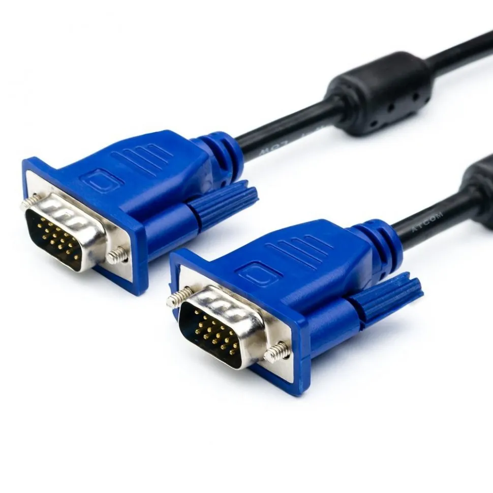 Кабель VGA 3 m (2 феррита, черно-синий, в пакете)