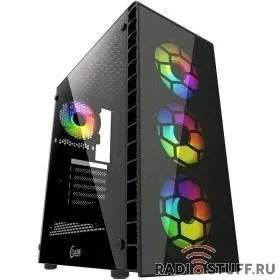 Powercase Mistral G4C ARGB, Tempered Glass, 4x 120mm ARGB fan, fans controller & remote, чёрный, ATX  (CMIG4C-A4)