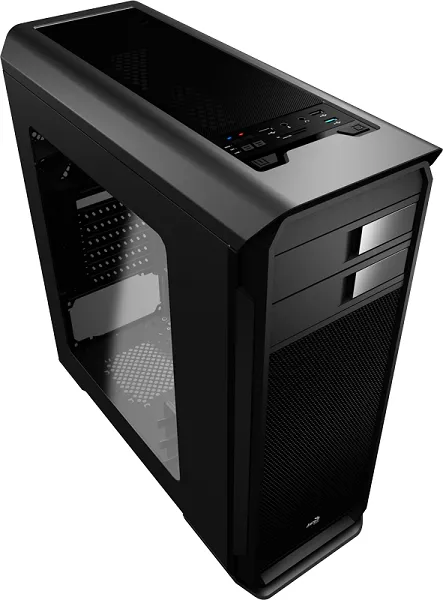 Корпус Aerocool Aero-500 чёрный с акриловым окном, ATX, без БП, SD-картридер, 1x USB 3.0 + 2x USB 2.0, 2 реобаса, фильтры от пыли, окно
