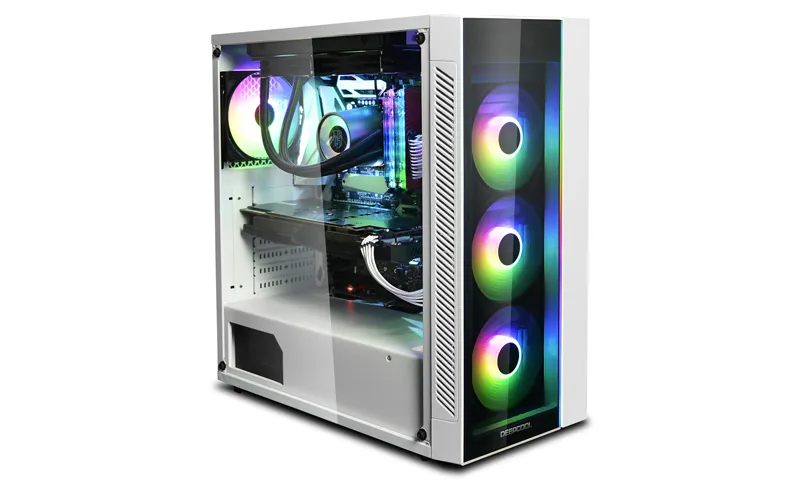 Deepcool MATREXX 55 без БП, большое боковое окно, RGB LED спереди, белый, ATX