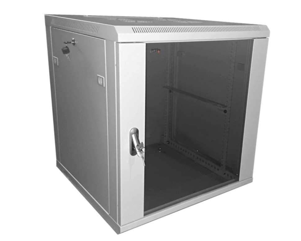 Шкаф настенный 12U серия WMA (Wall Maestro) (600х600х635), передняя дверь стекло, собранный, серый Netko  "А"
