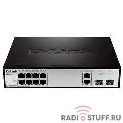 D-Link DES-3200-10/E PROJ Управляемый коммутатор 2 уровня с 8 портами 10/100Base-TX, 1 портом 100/1000Base-X SFP и 1 комбо-портом 100/1000Base-T/SFP