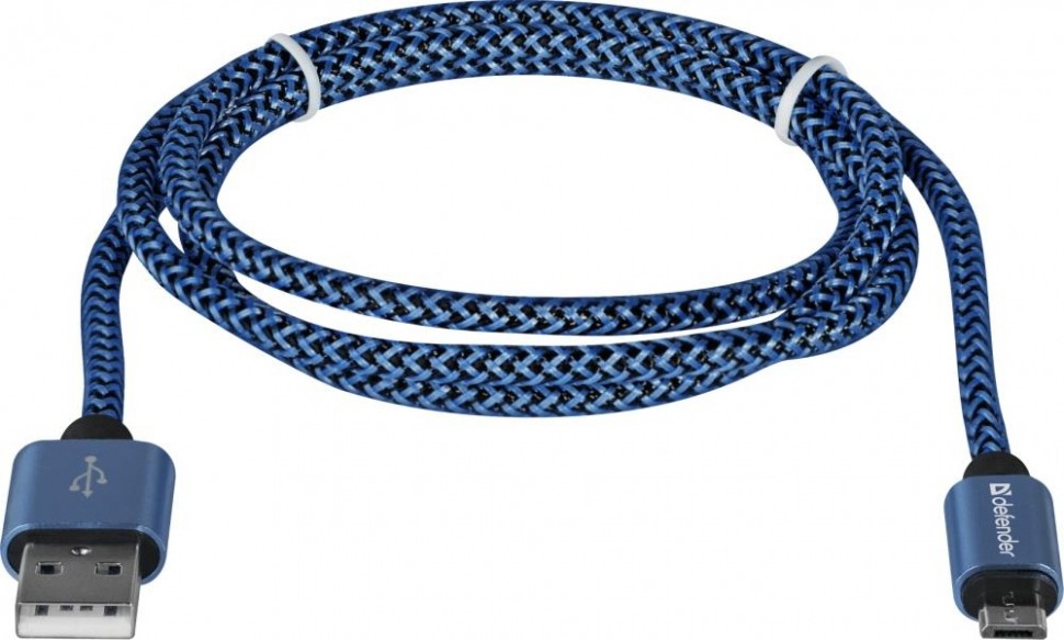 Кабель USB2.0 TO MICRO-USB 1M BLUE USB08-03T 87805 DEFENDER