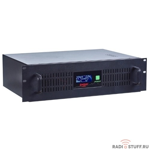 Exegate EP270874RUS ИБП Exegate Power RM Smart UNL-1500 LCD <1500VA, Black, 2U, 3 евророзетки, USB>