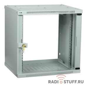 Шкаф настенный, (600x450мм), LINEA WE, 9U, дверь стекло, серый, ITK