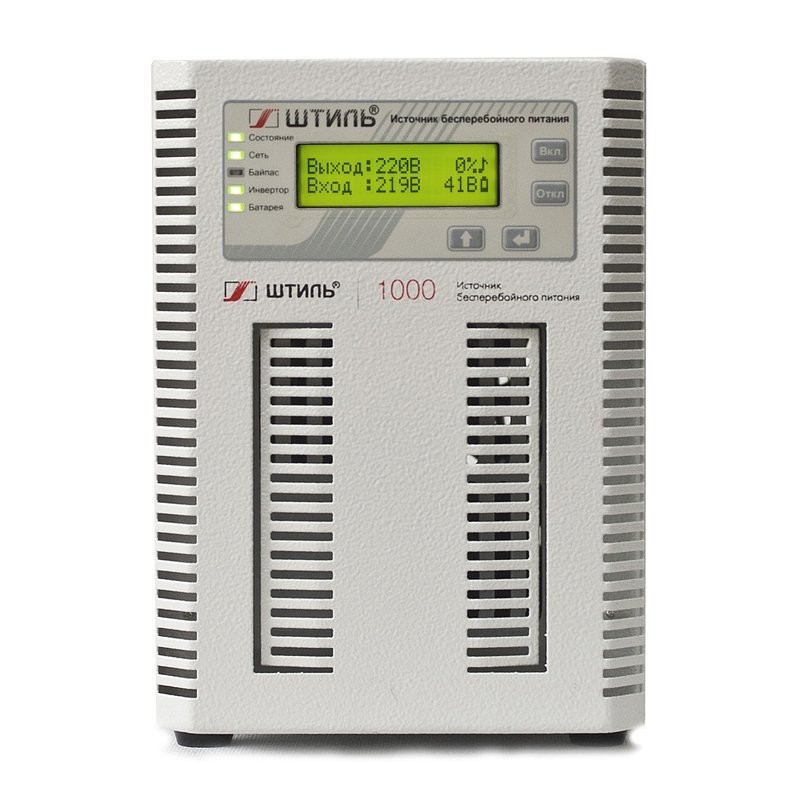ST1101SL Источник бесперебойного питания Штиль 1 кВА, напольный, однофазный, встроенные АБ 3х9 Ач, 0,9Квт, напряжение 220В, Типоразмер 220х155х393мм,