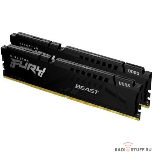 Kingston DDR 5 DIMM 64Gb PC48000, 6000Mhz, Kingston FURY Beast Black CL40 (Kit of 2) (KF560C40BBK2-64) RTL