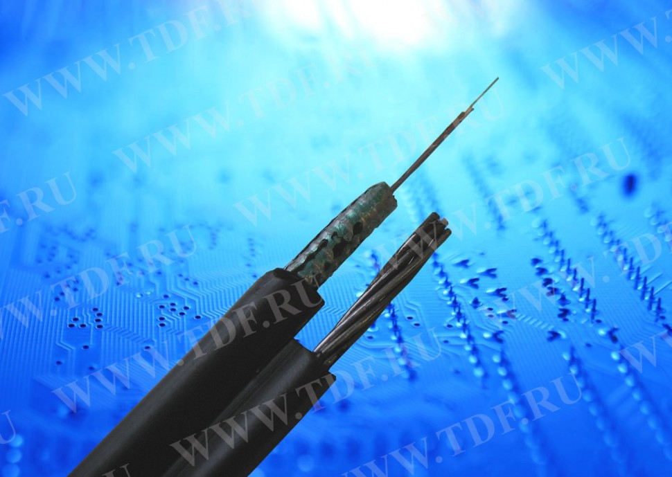 Кабель волоконно-оптический 8 (SМ - 9/125), наружный с тросом, бронированный, PE, черный, 2000м РАСПРОДАЖА