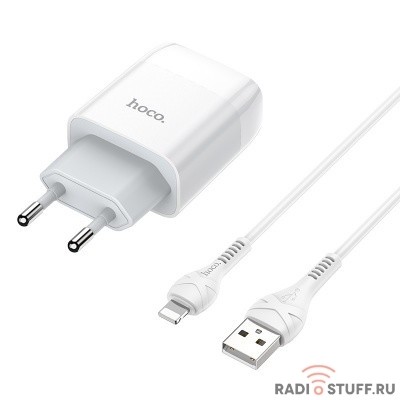 HOCO HC-12998 C72A/ Сетевое ЗУ + Кабель Lightning 1m/ 1 USB/ Выход: 10.5W/ White